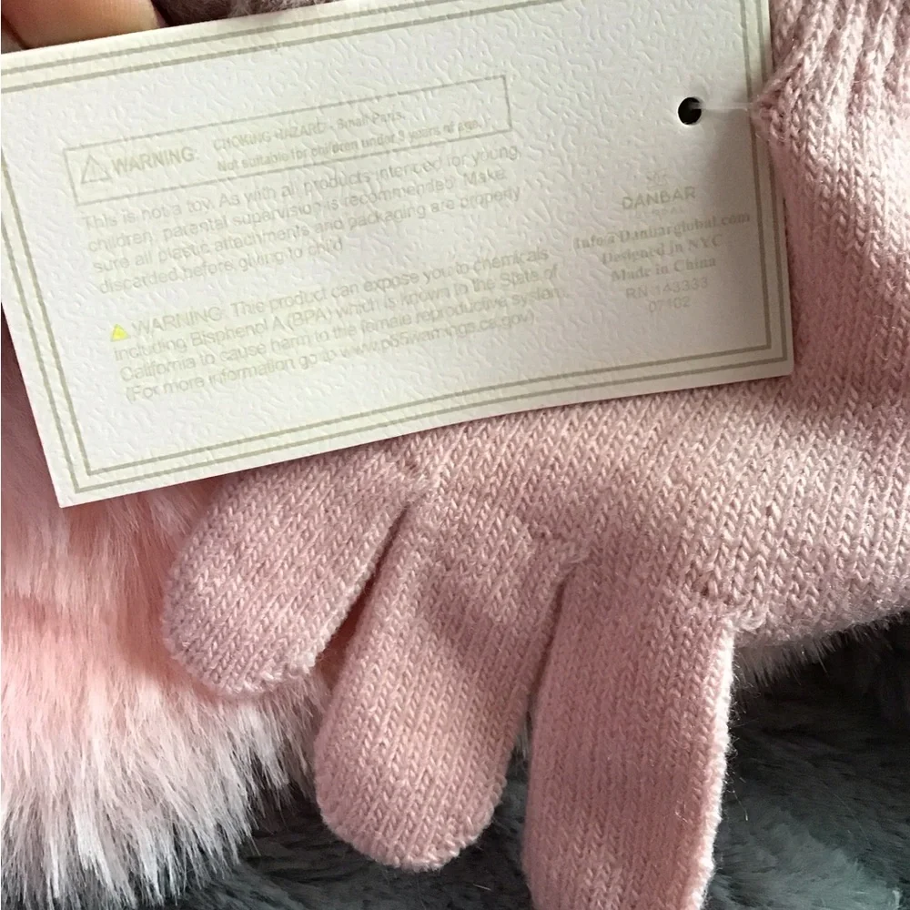 NEW Valentine 💘 Idea Girls Soft Faux Fur Earmuffs + Gloves Cute with Crystals